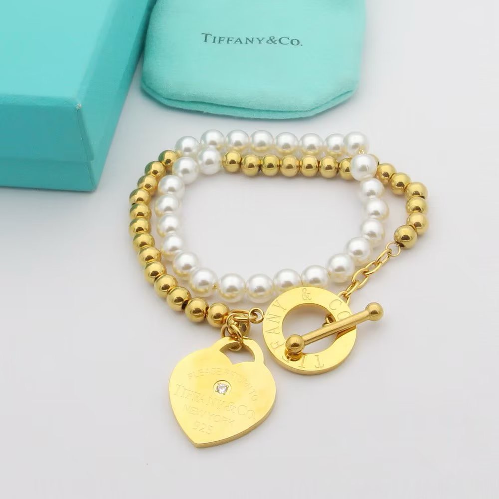 Bagsaaa T*f*ny & Co Wrap Bead Bracelet with Pearls and a D1am0nd