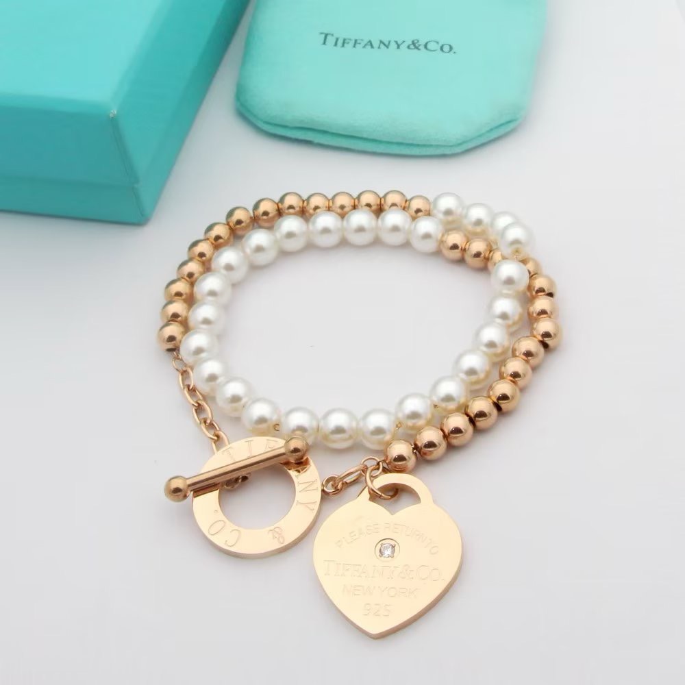 Bagsaaa T*f*ny & Co Wrap Bead Bracelet with Pearls and a D1am0nd