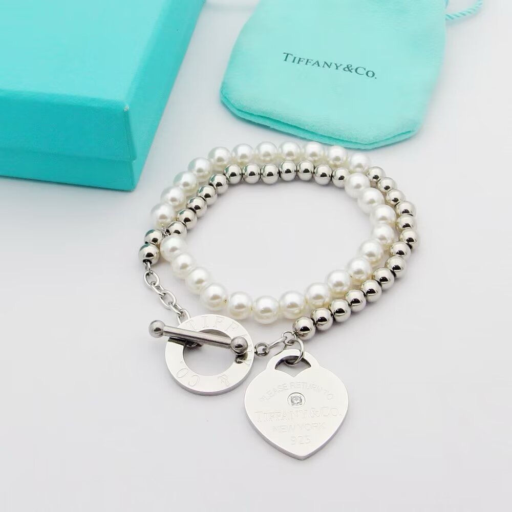 Bagsaaa T*f*ny & Co Wrap Bead Bracelet with Pearls and a D1am0nd