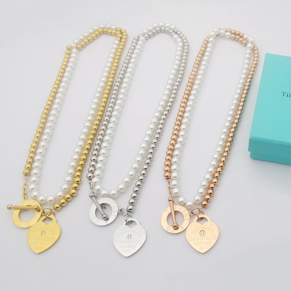 Bagsaaa T*f*ny & Co Wrap Bead Neckalce with Pearls and a D1am0nd