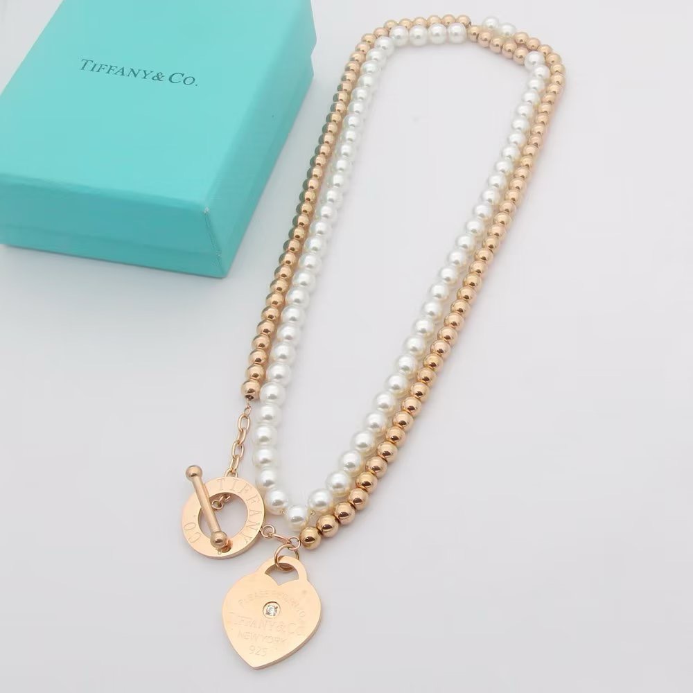 Bagsaaa T*f*ny & Co Wrap Bead Neckalce with Pearls and a D1am0nd