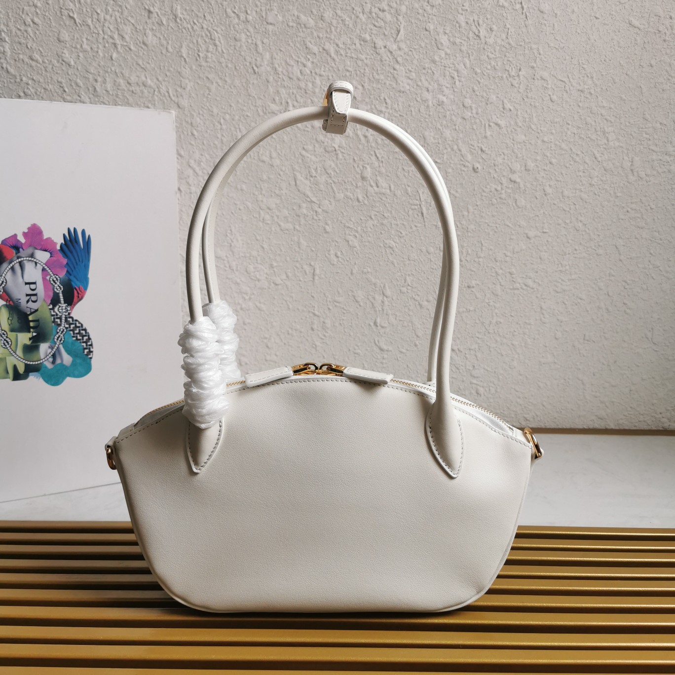Bagsaaa Pra*a leather handbag white - 31*16*11cm