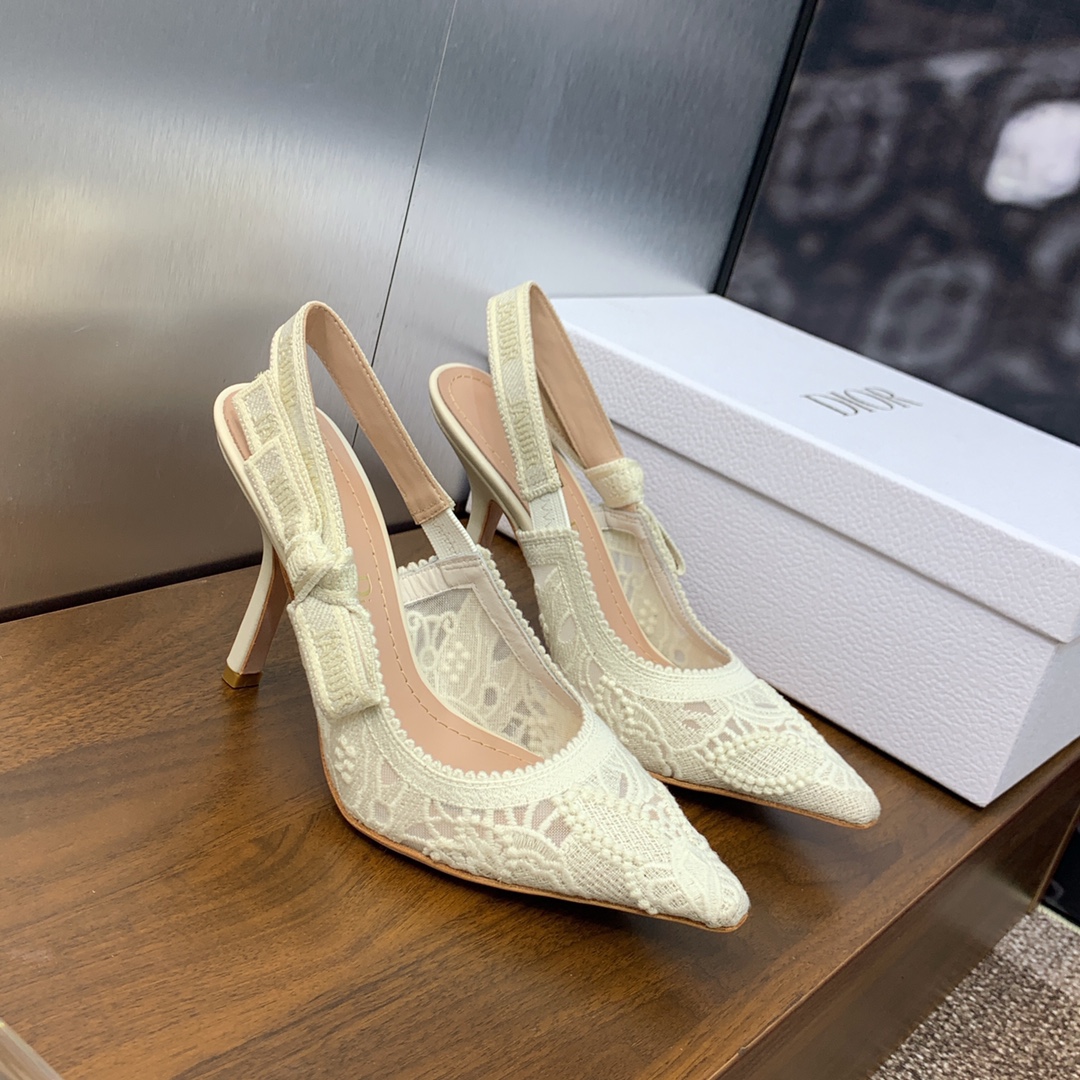 Bagsaaa D10r J'AD10r Slingback Pump White Mesh