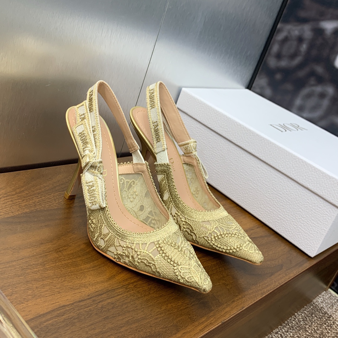 Bagsaaa D10r J'AD10r Slingback Pump Gold Mesh