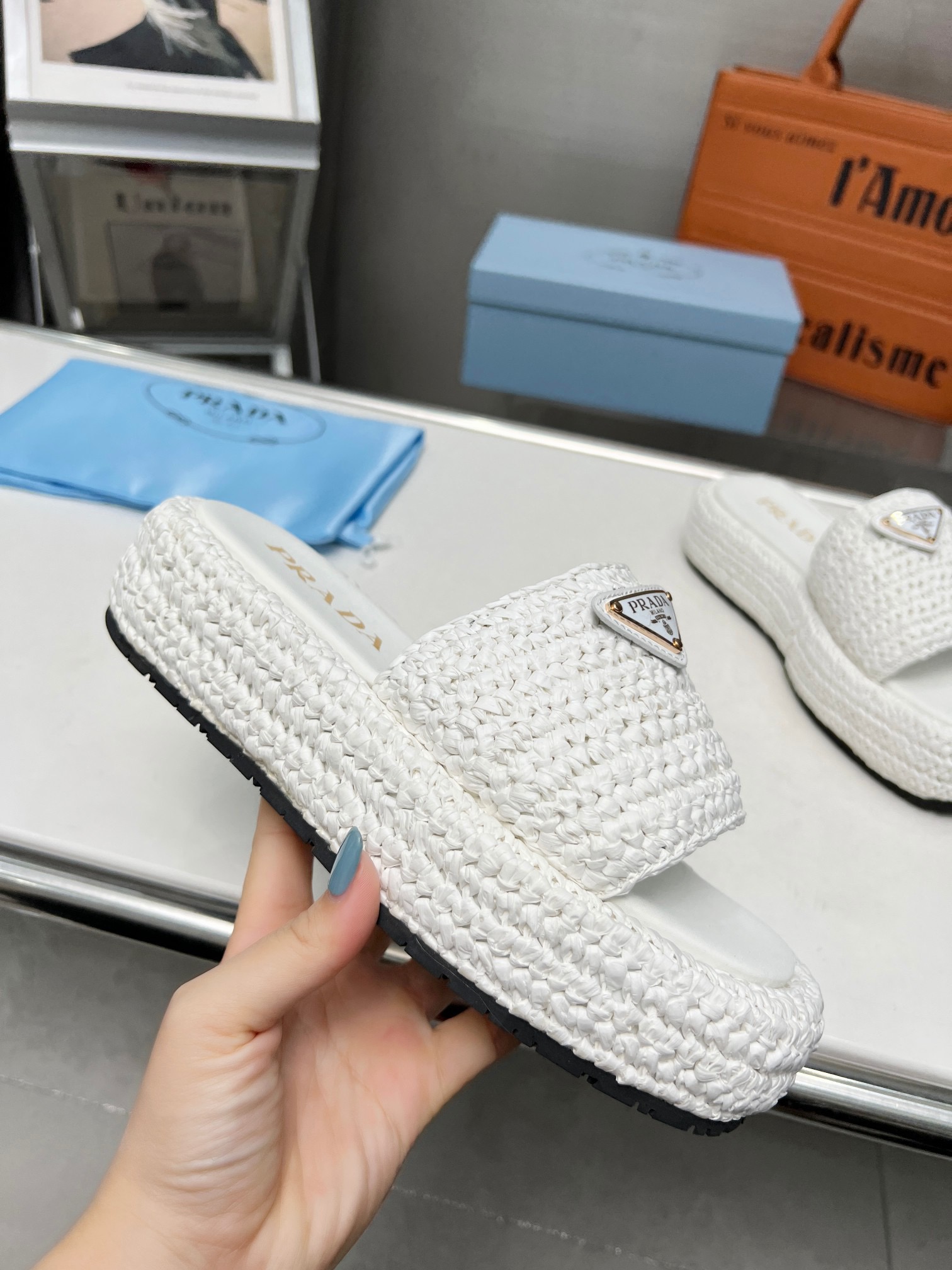 Bagsaaa Pra*a woven flatform sandals
