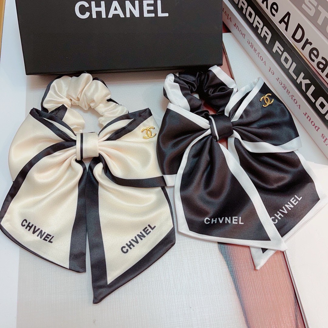 Bagsaaa Ch**el Satin Bow Hair Tie