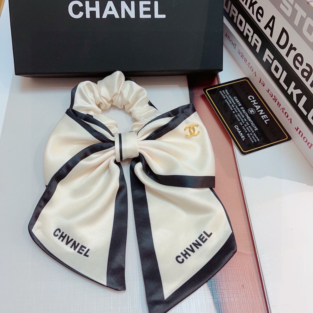 Bagsaaa Ch**el Satin Bow Hair Tie