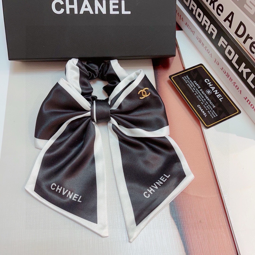 Bagsaaa Ch**el Satin Bow Hair Tie