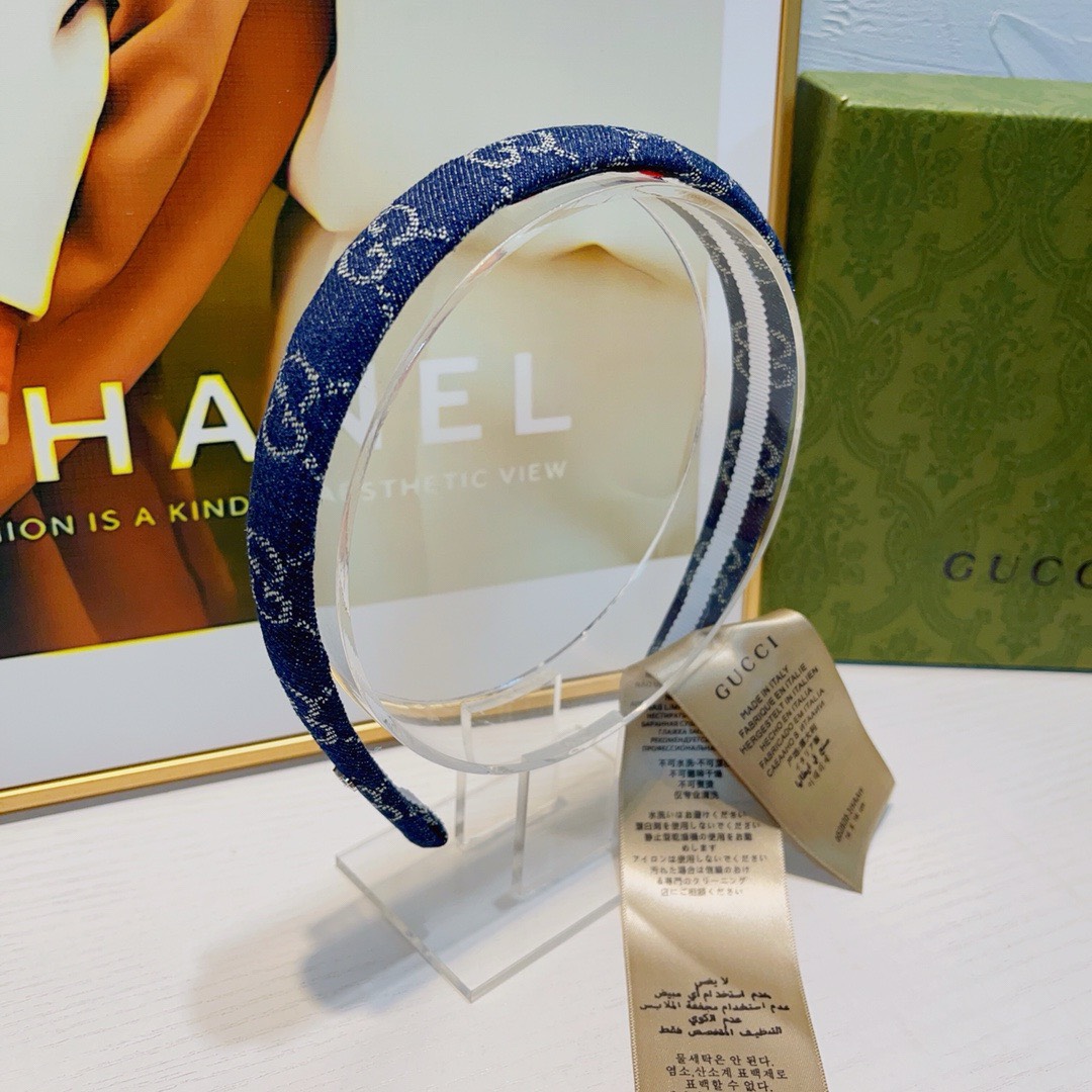 Bagsaaa Gvc*1 GG Ebony Denim Headband