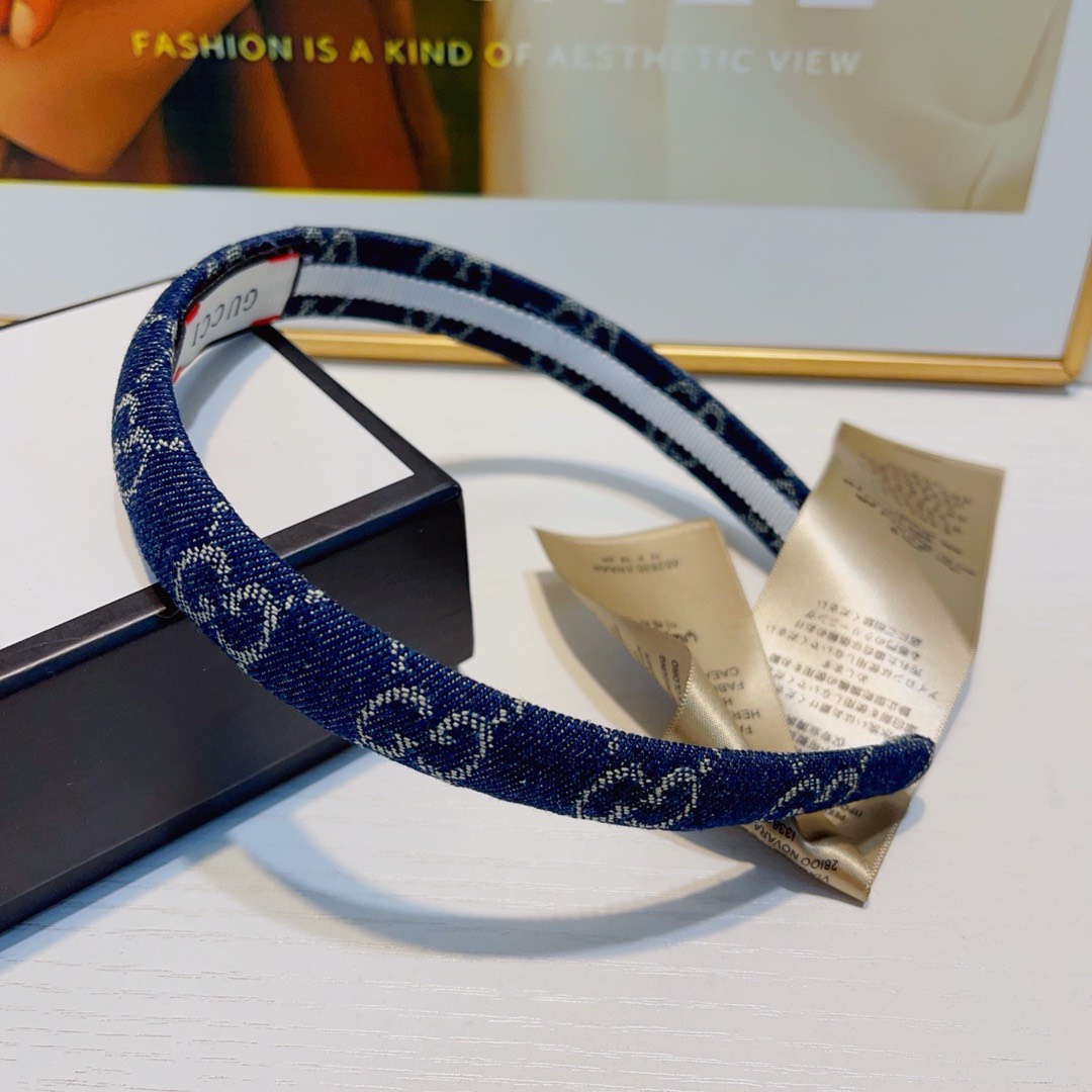 Bagsaaa Gvc*1 GG Ebony Denim Headband