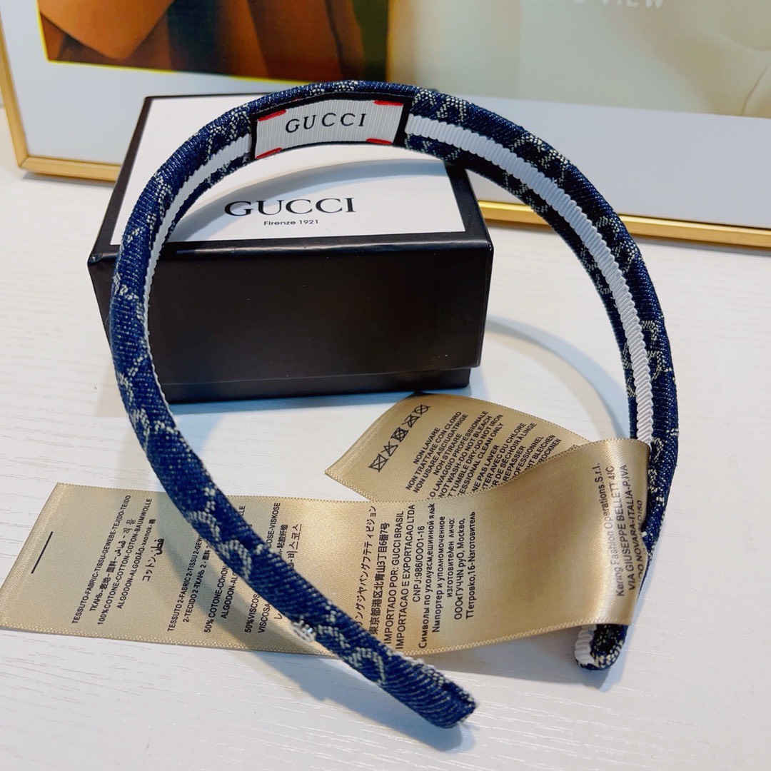 Bagsaaa Gvc*1 GG Ebony Denim Headband