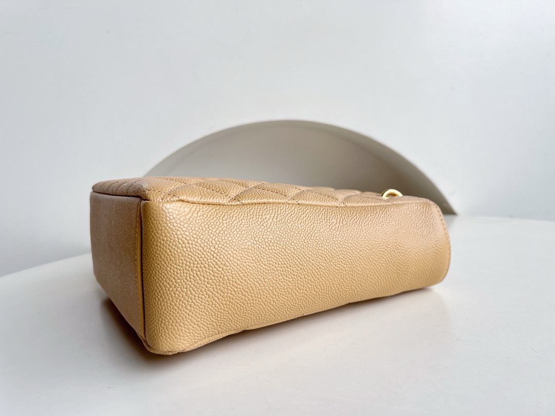 Bagsaaa Ch**el Shopping Tote Caviar Leather In Beige - 24x25.5cm