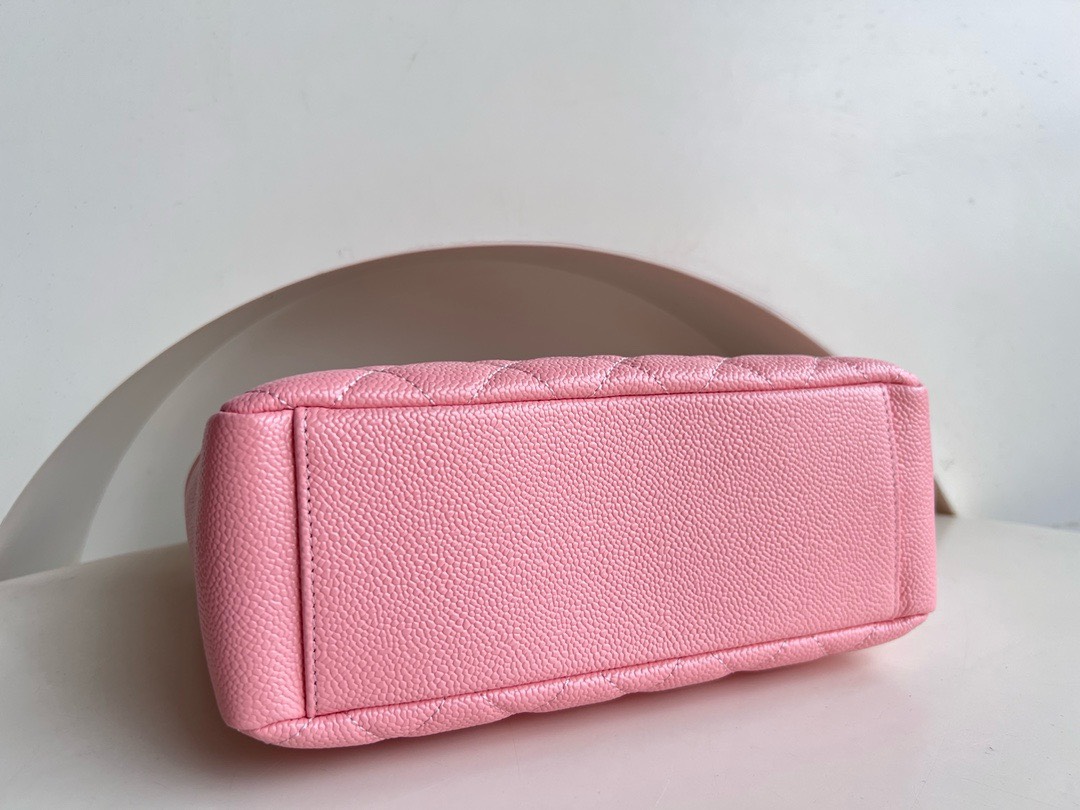 Bagsaaa Ch**el Shopping Tote Caviar Leather In Pink - 24x25.5cm