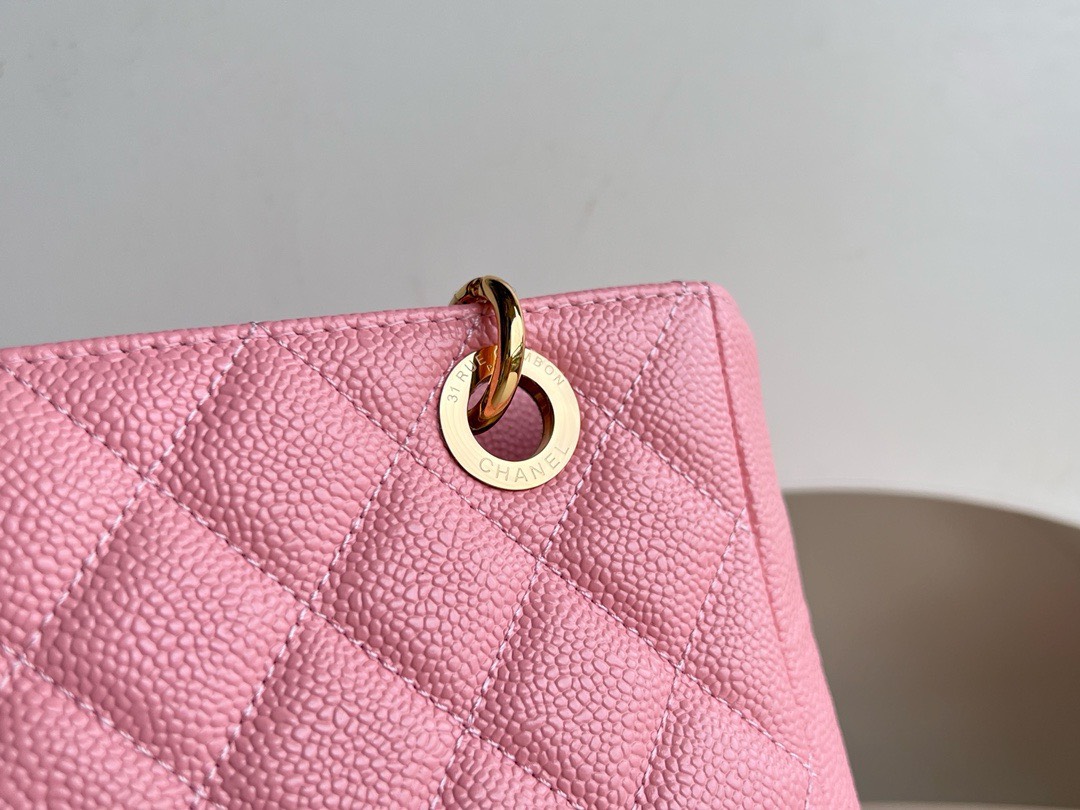 Bagsaaa Ch**el Shopping Tote Caviar Leather In Pink - 24x25.5cm