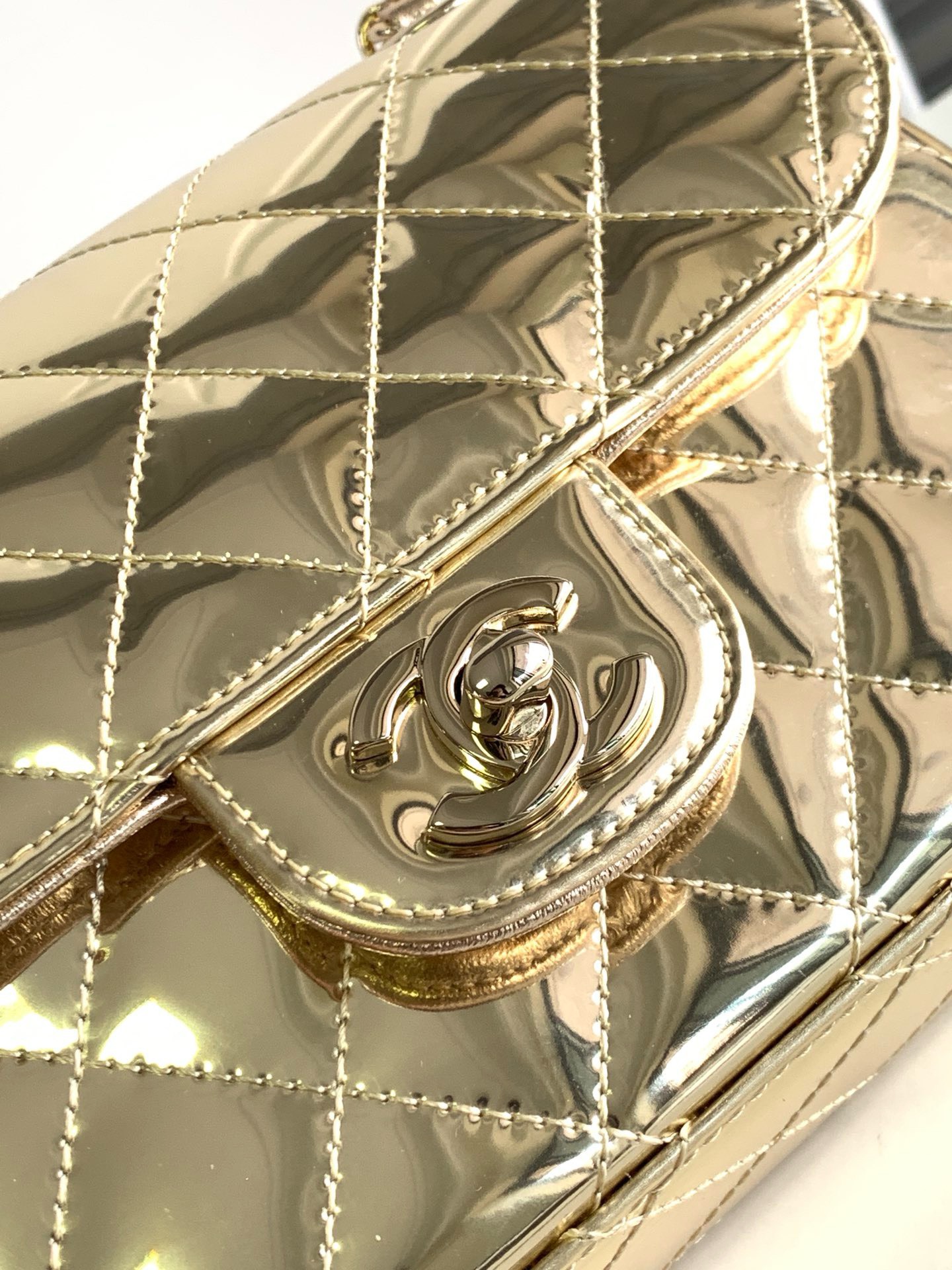 Bagsaaa Ch**el Mini Flap Bag & Star Coin Purse AS4646 Light Gold - 12.5 × 19 × 5 cm