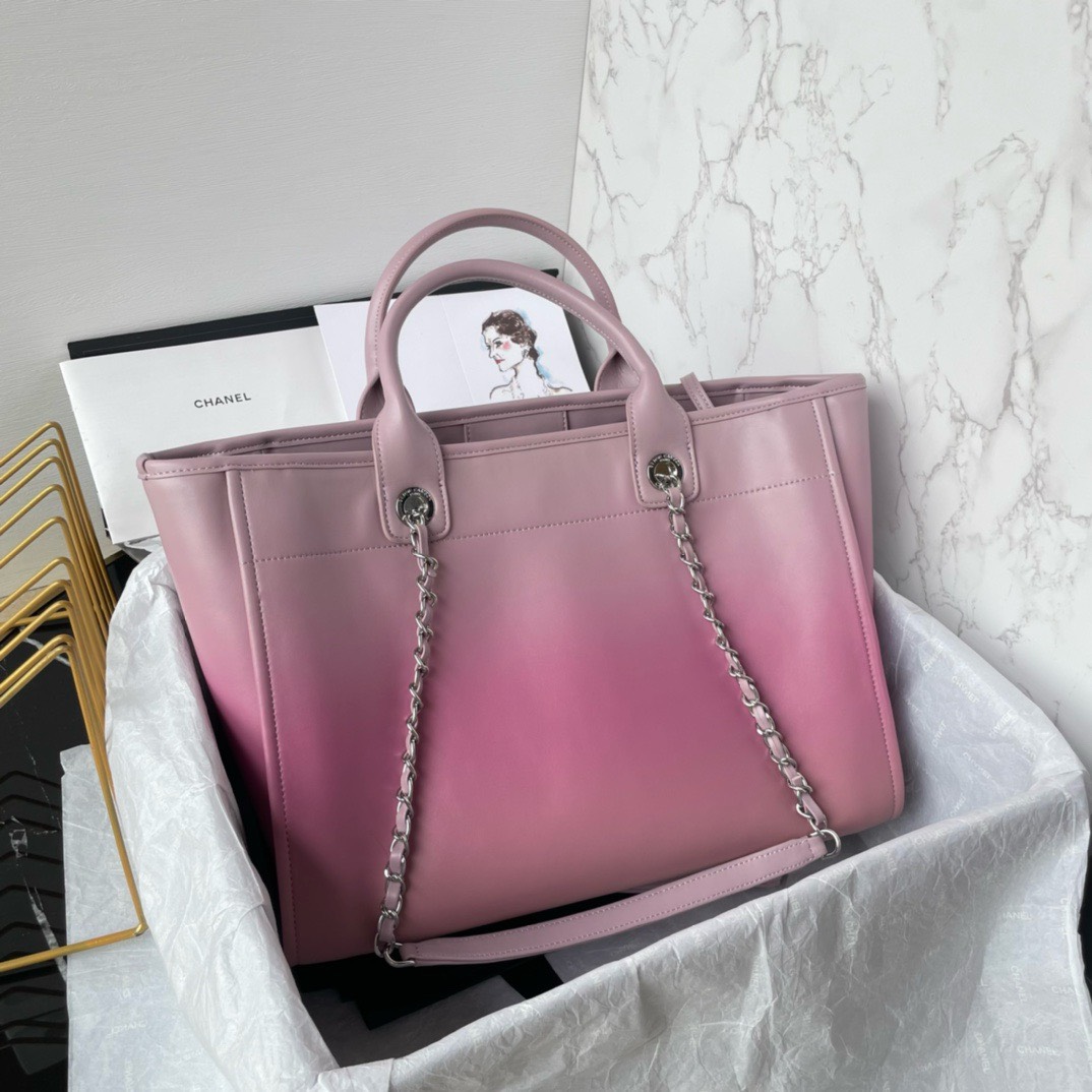 Bagsaaa Ch**el Deauville Shopping Tote Pink - 34cm