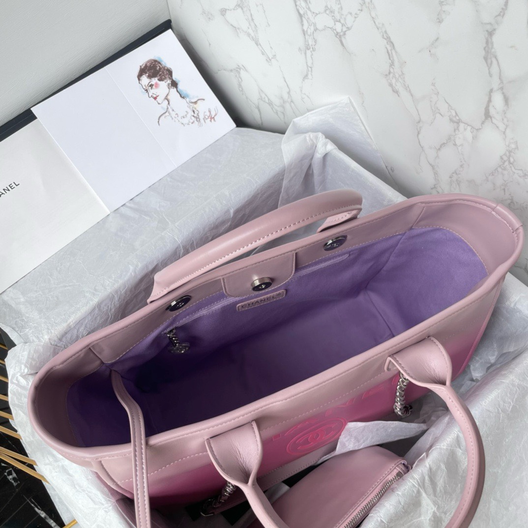 Bagsaaa Ch**el Deauville Shopping Tote Pink - 34cm