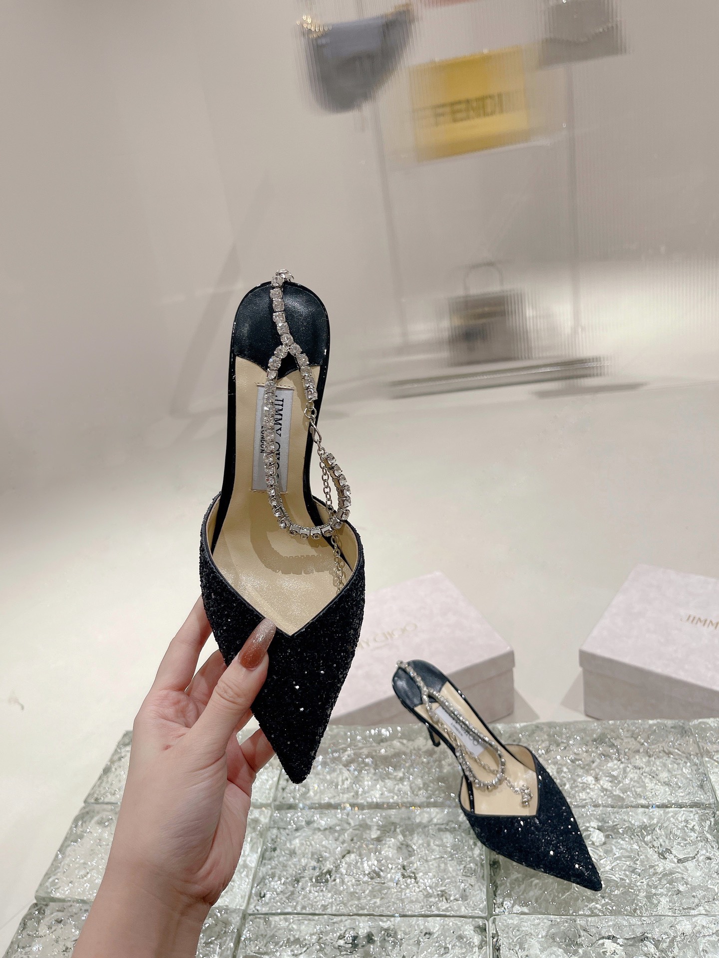 Bagsaaa J1m*y Ch00 Saeda 100 Black Glittered