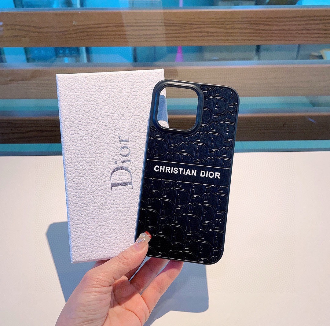 Bagsaaa D10r Logo Leather Phone Case