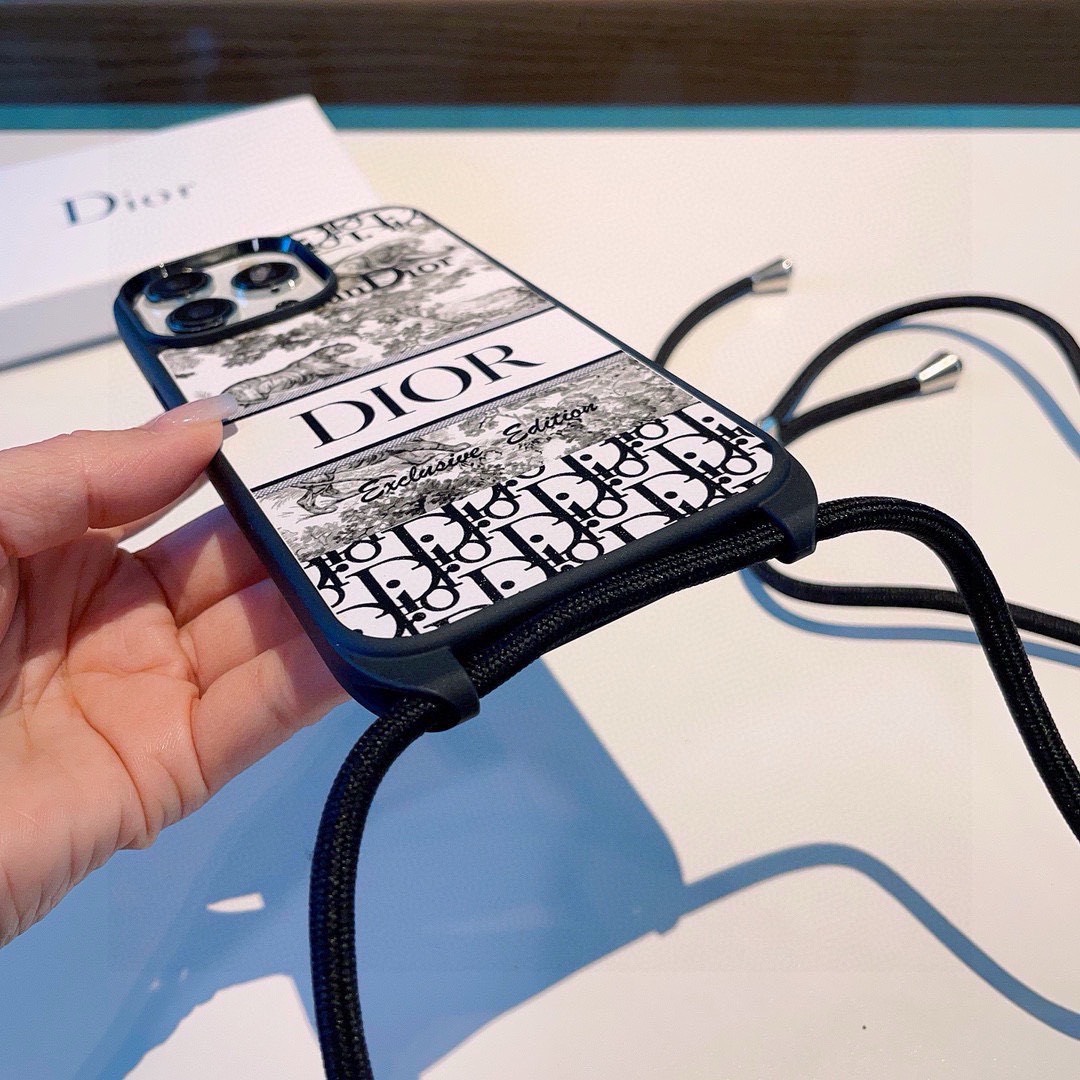 Bagsaaa D10r Blue Toile de Jouy Reverse Embroidery Phone Case
