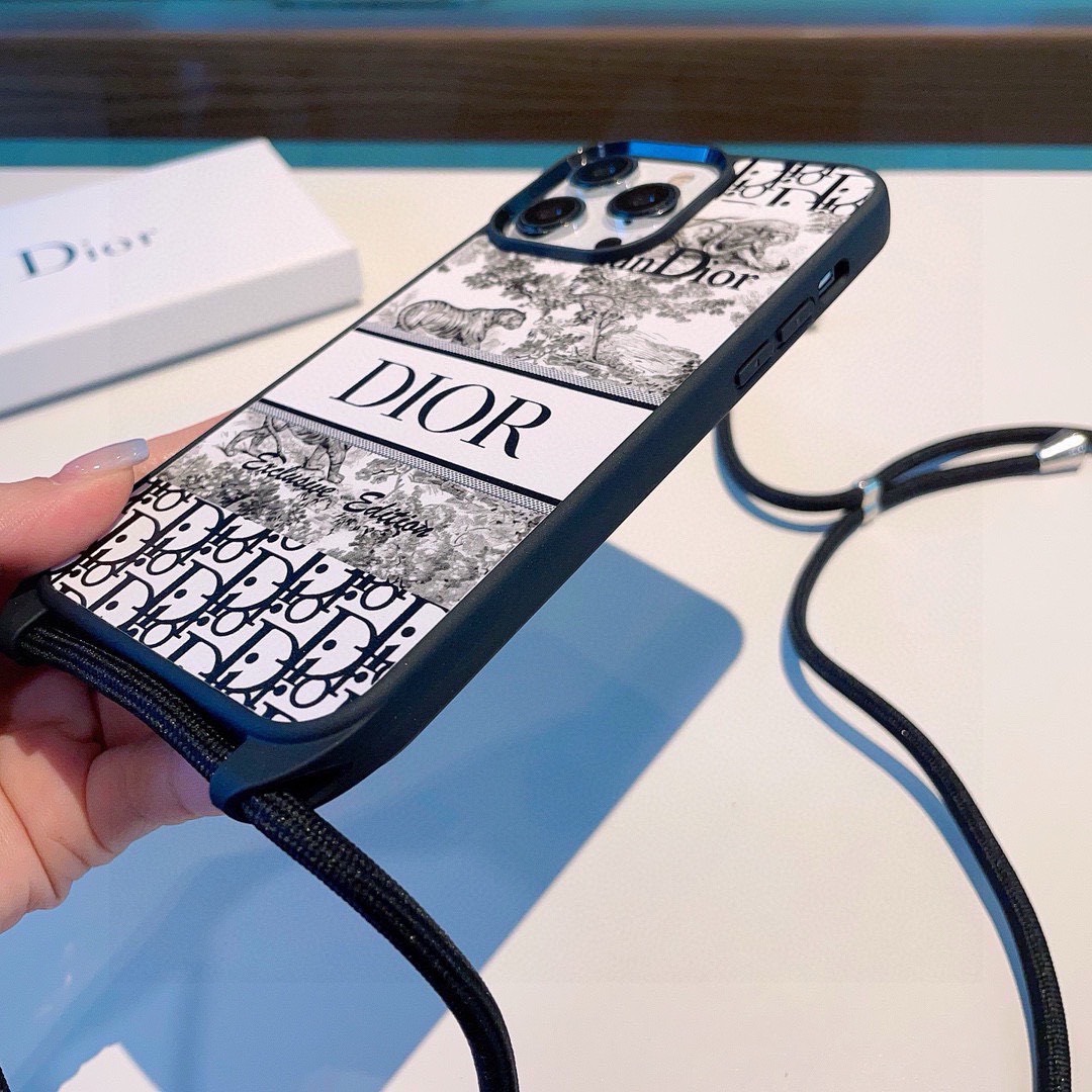 Bagsaaa D10r Blue Toile de Jouy Reverse Embroidery Phone Case