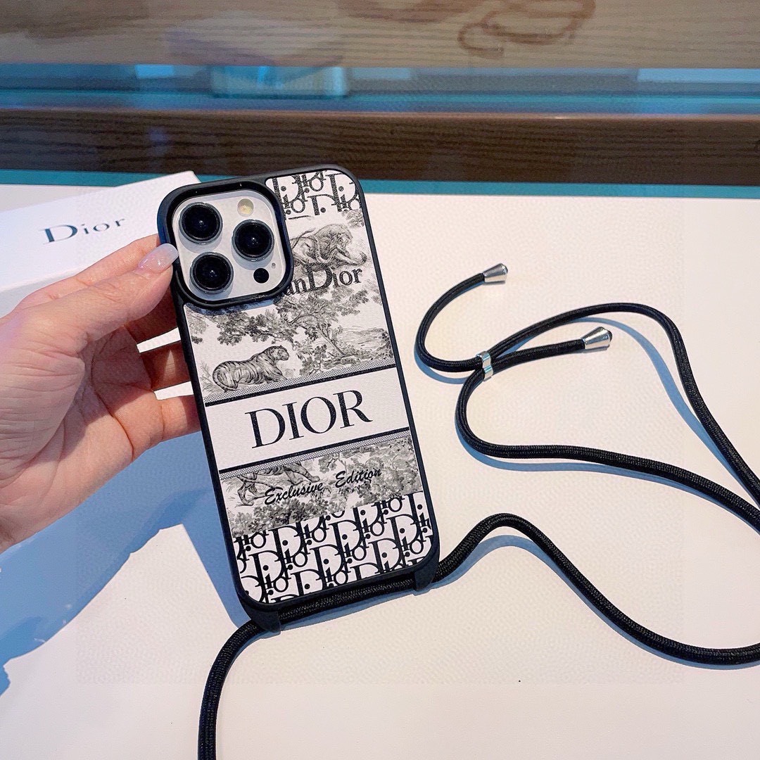 Bagsaaa D10r Blue Toile de Jouy Reverse Embroidery Phone Case