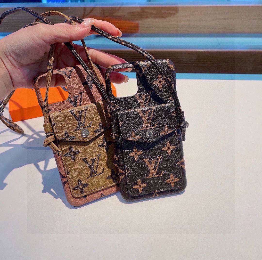 Bagsaaa L0vis Vvtt0n Monogram Canvas With Strap Phone Case