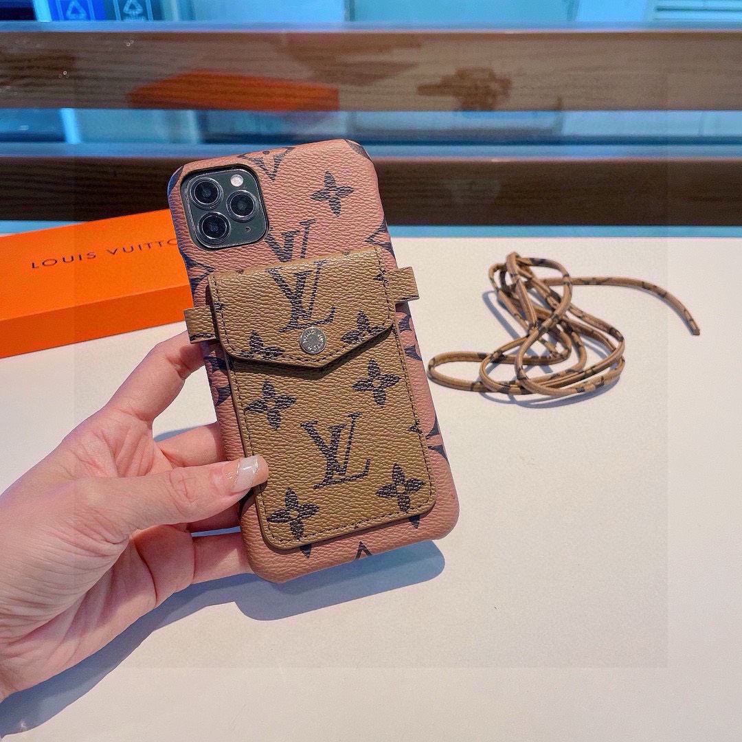 Bagsaaa L0vis Vvtt0n Monogram Canvas With Strap Phone Case