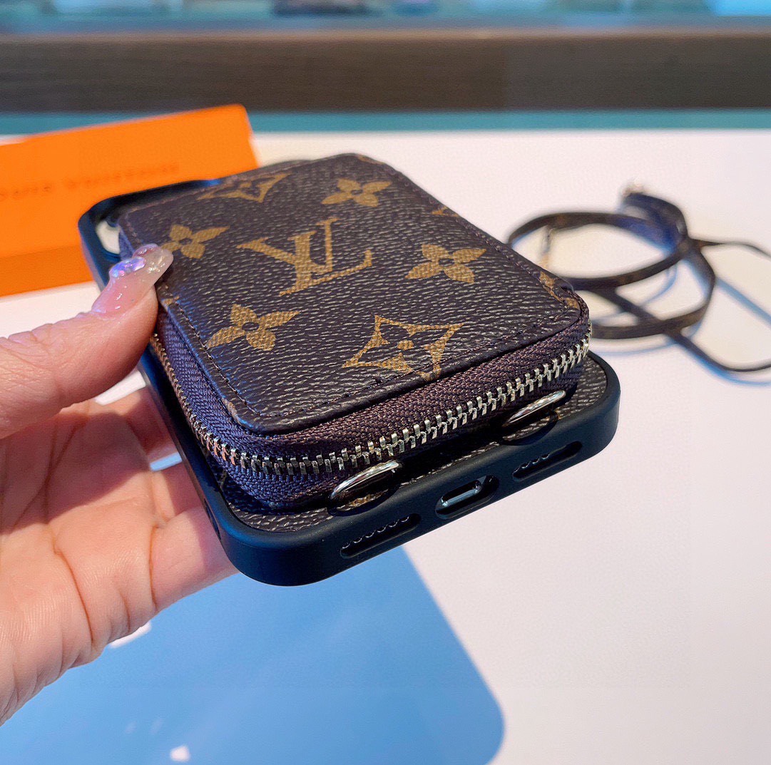 Bagsaaa L0vis Vvtt0n Monogram Canvas Strap With Small Pocket Phone Case