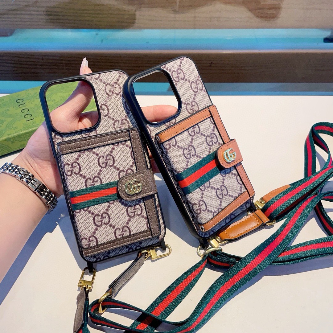 Bagsaaa Gvc*1 GG Ebony With Strap Phone Case