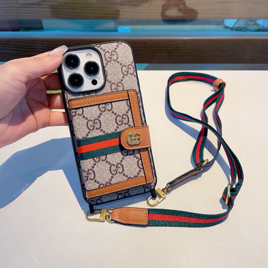 Bagsaaa Gvc*1 GG Ebony With Strap Phone Case