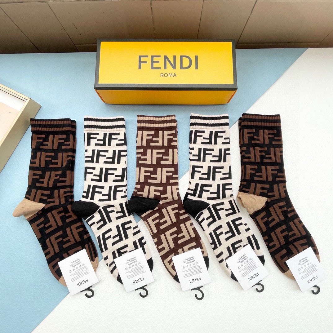 Bagsaaa F**di FF Pattern Socks Set