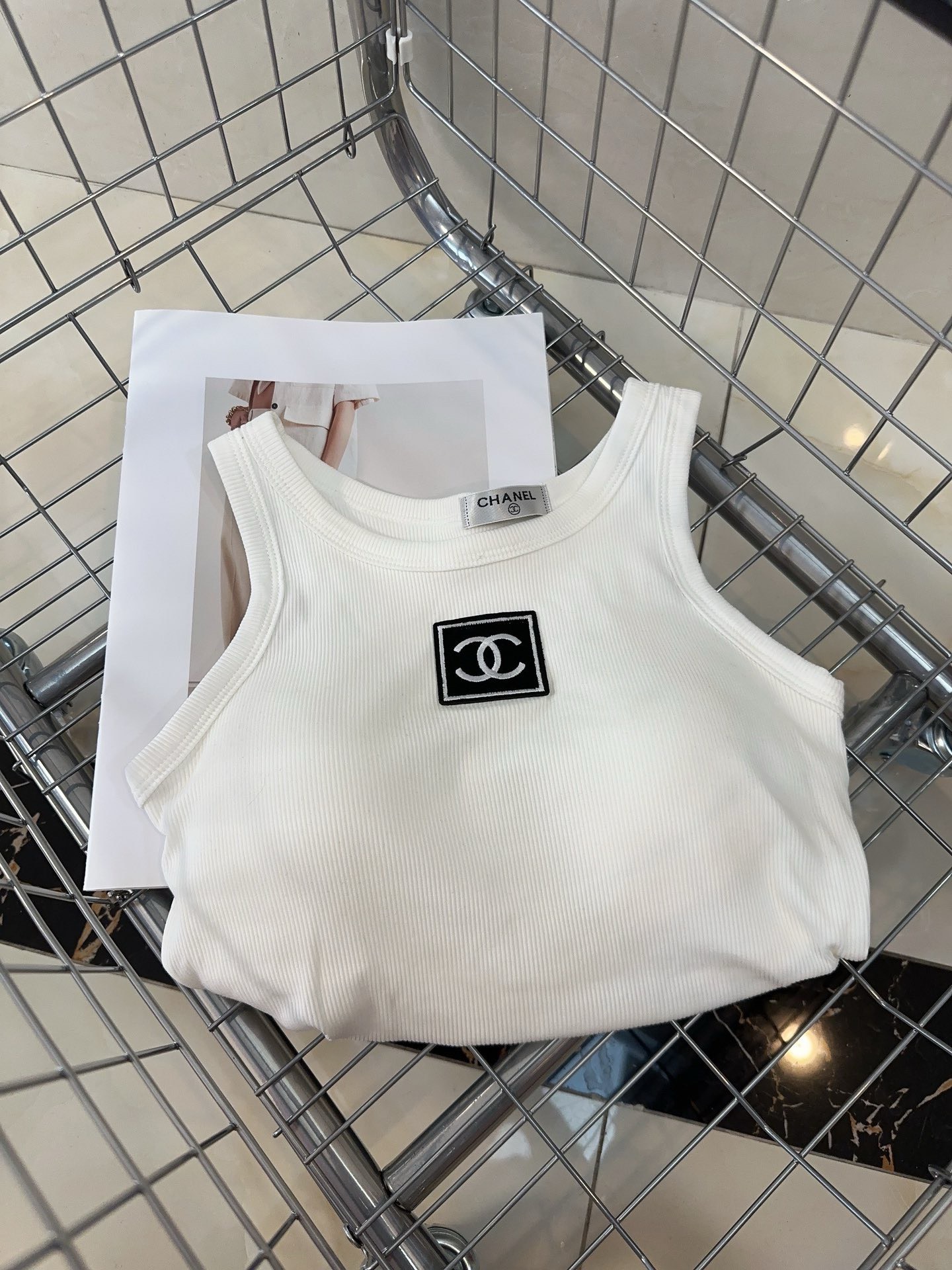 Bagsaaa Ch**el Tank Top White