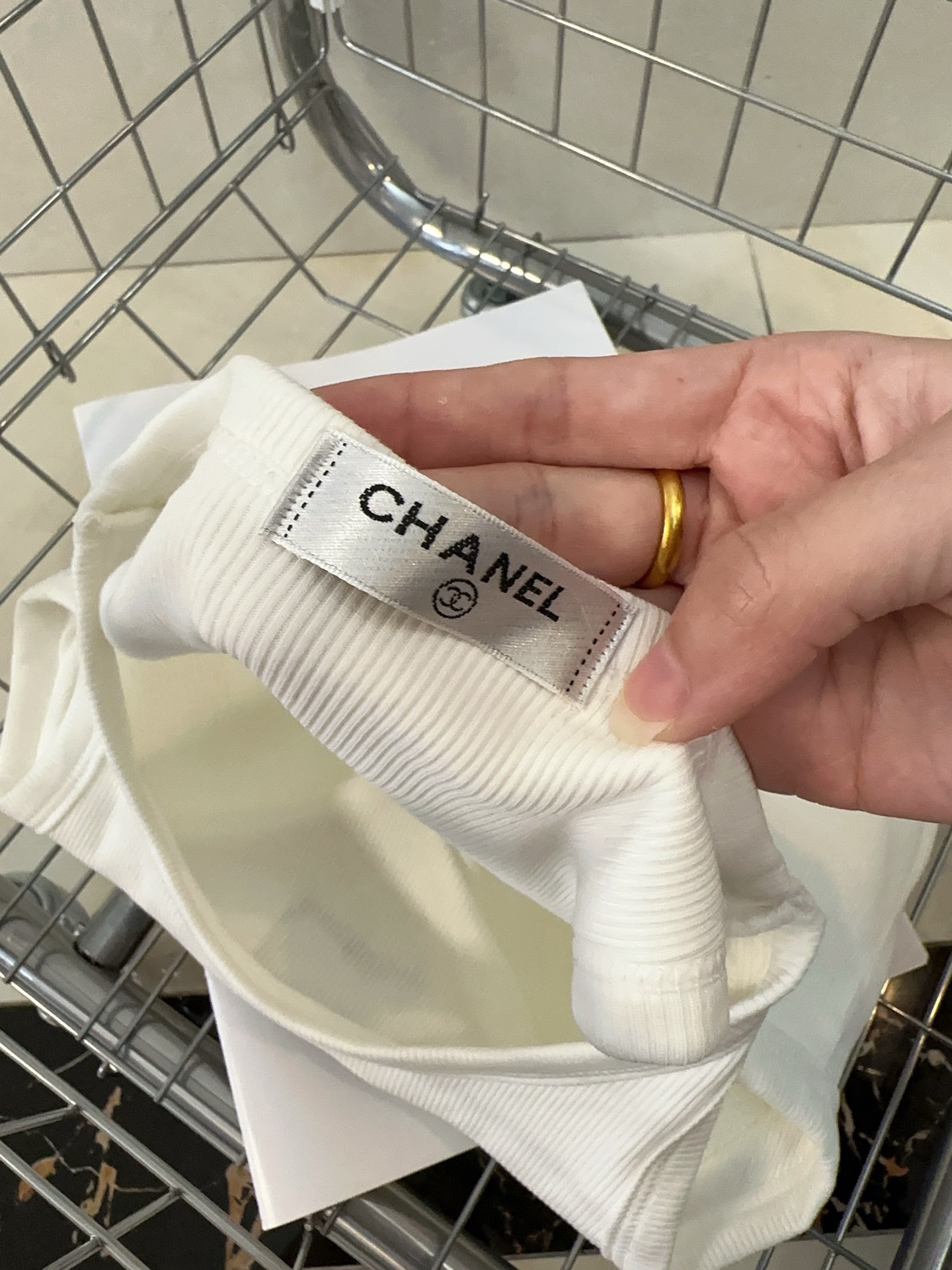 Bagsaaa Ch**el Tank Top White