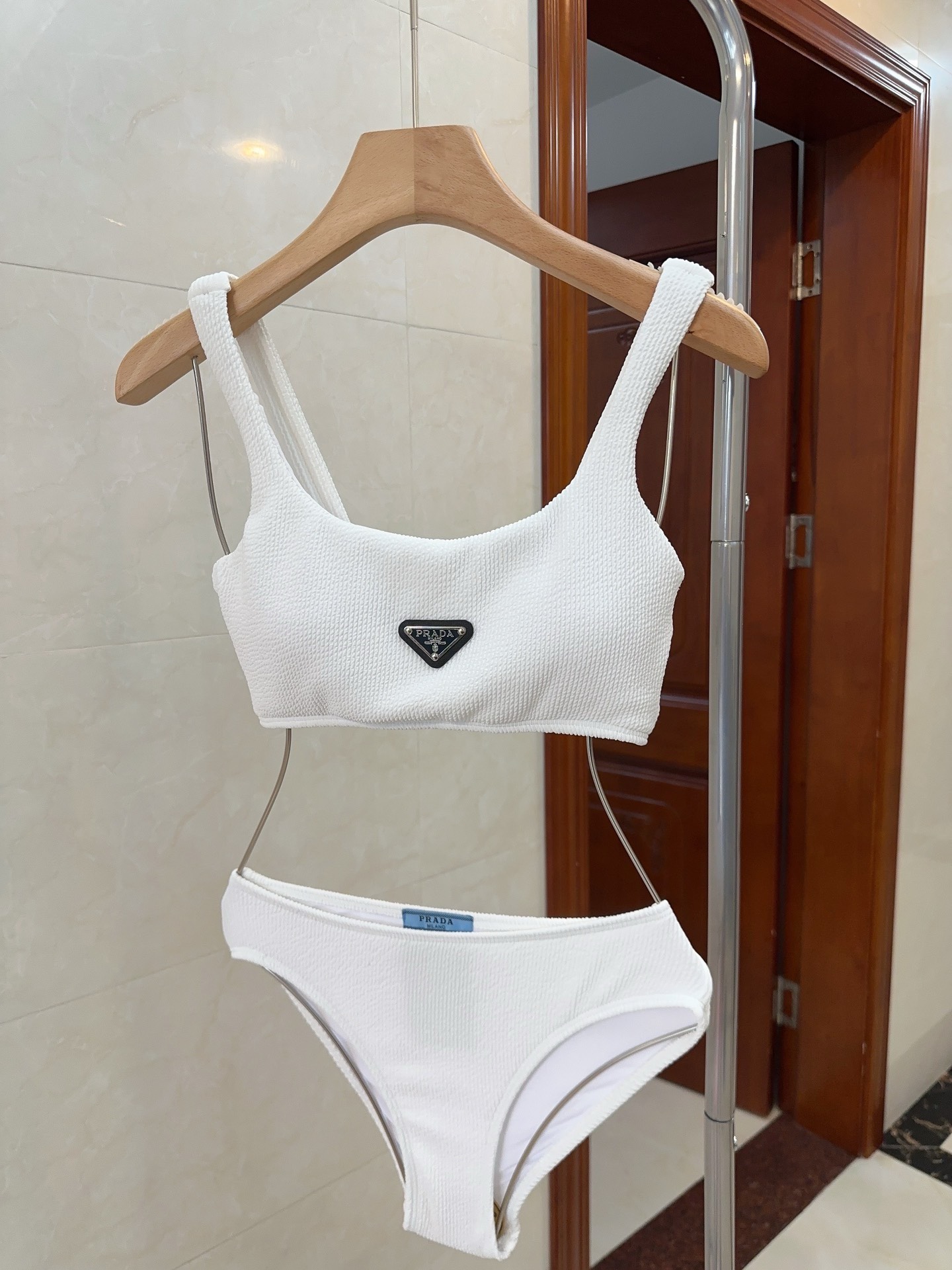 Bagsaaa Pra*a White Bikini Set