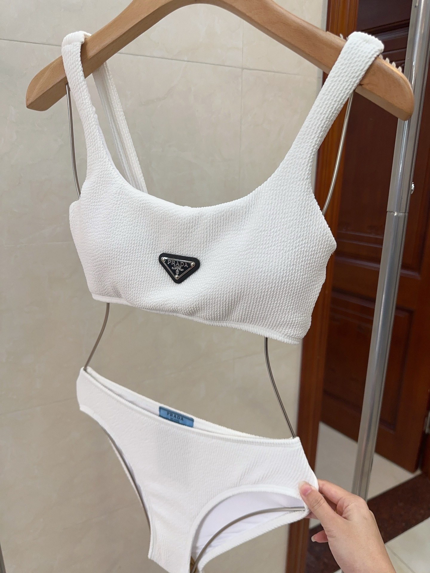 Bagsaaa Pra*a White Bikini Set