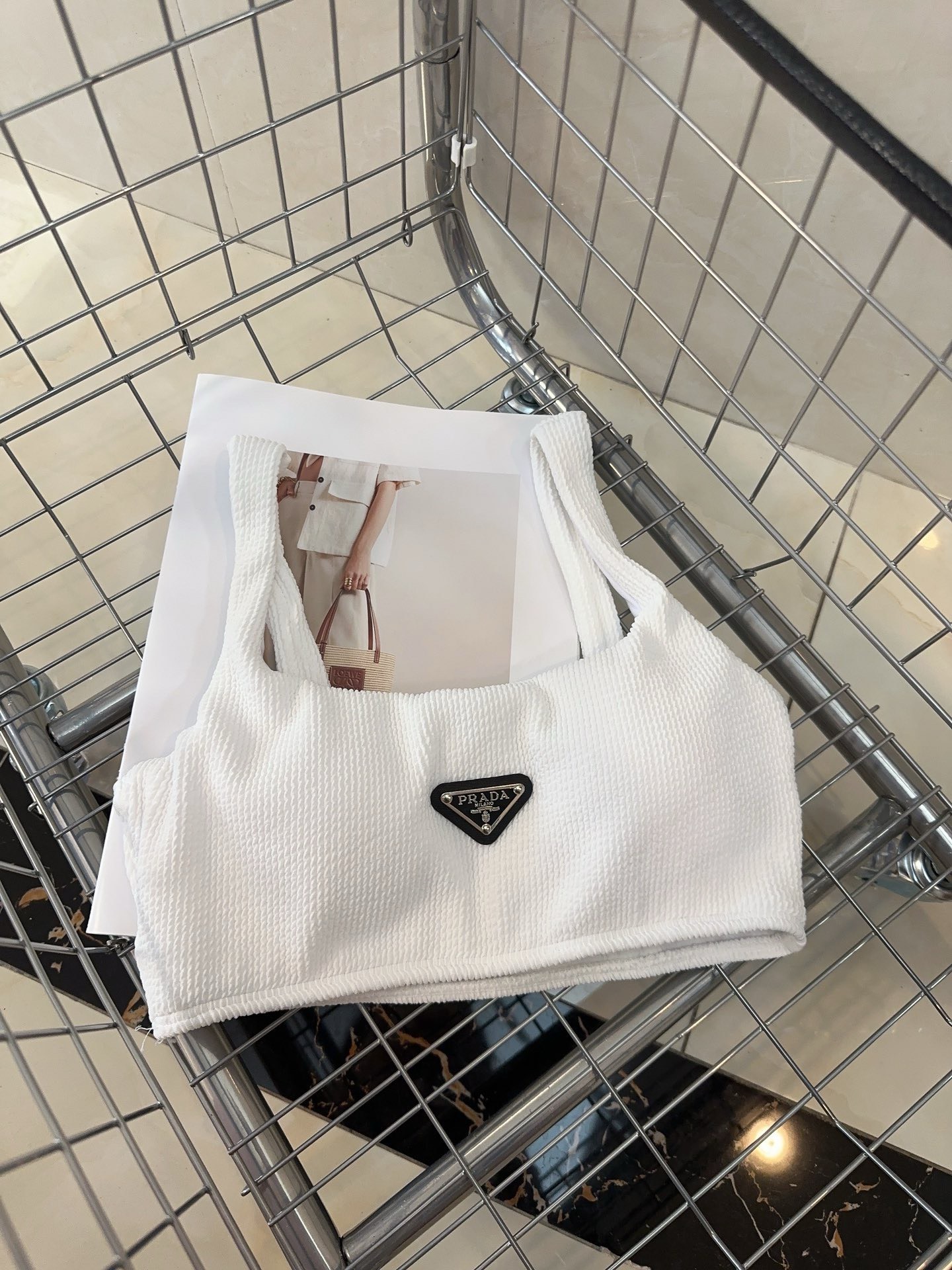 Bagsaaa Pra*a White Bikini Set