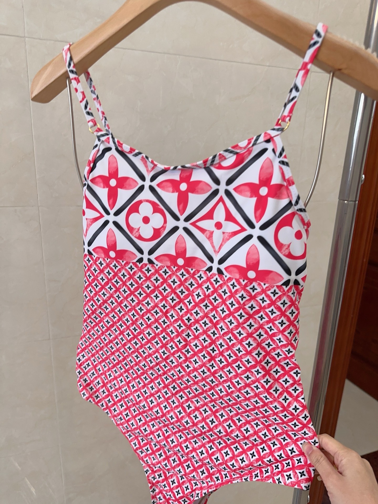 Bagsaaa L0vis Vvtt0n Blue Monogram Flower Tile One Piece