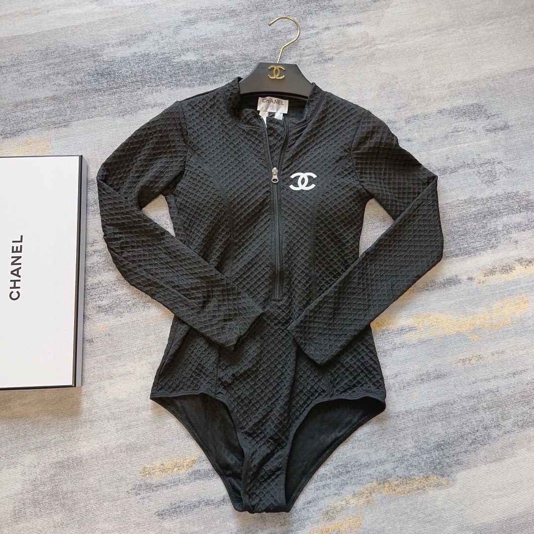 Bagsaaa Ch**el Black Bodysuit Swimwear