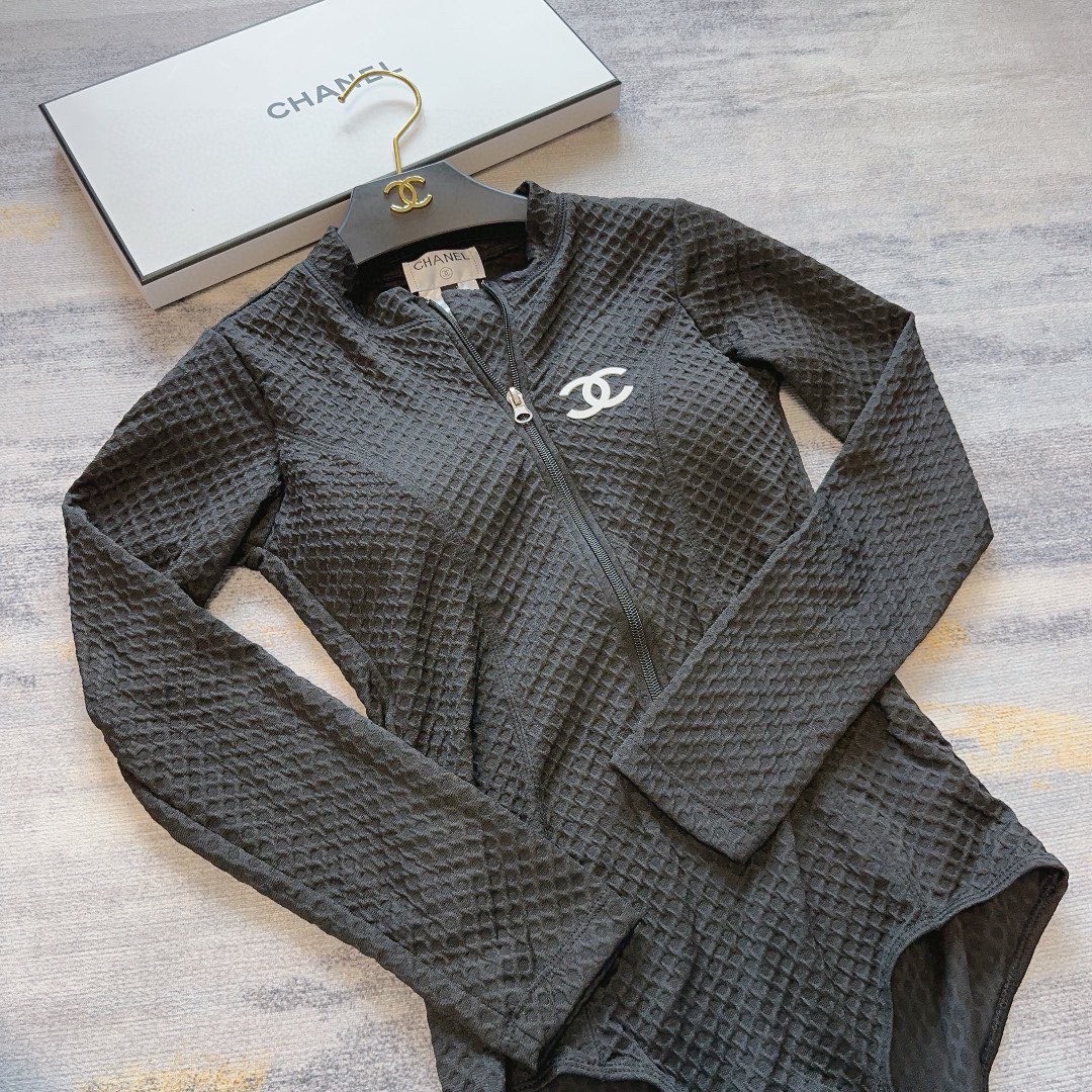 Bagsaaa Ch**el Black Bodysuit Swimwear