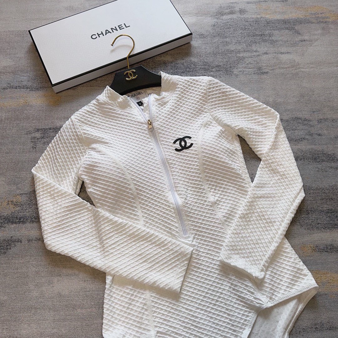 Bagsaaa Ch**el White Bodysuit Swimwear