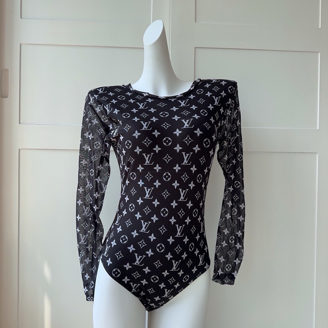 Bagsaaa L0vis Vvtt0n Bodysuit Swimwear Black Monogram