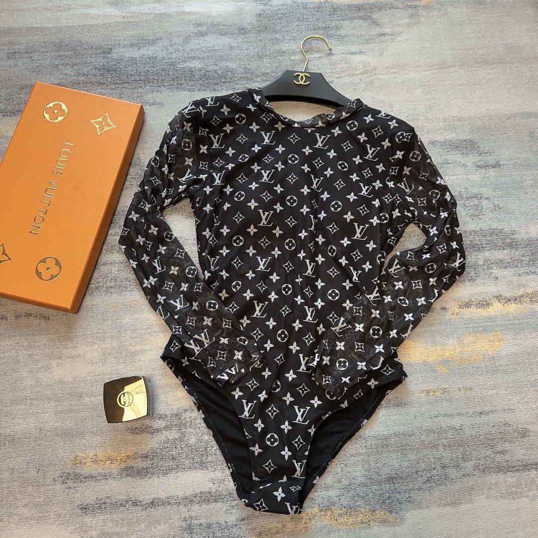 Bagsaaa L0vis Vvtt0n Bodysuit Swimwear Black Monogram