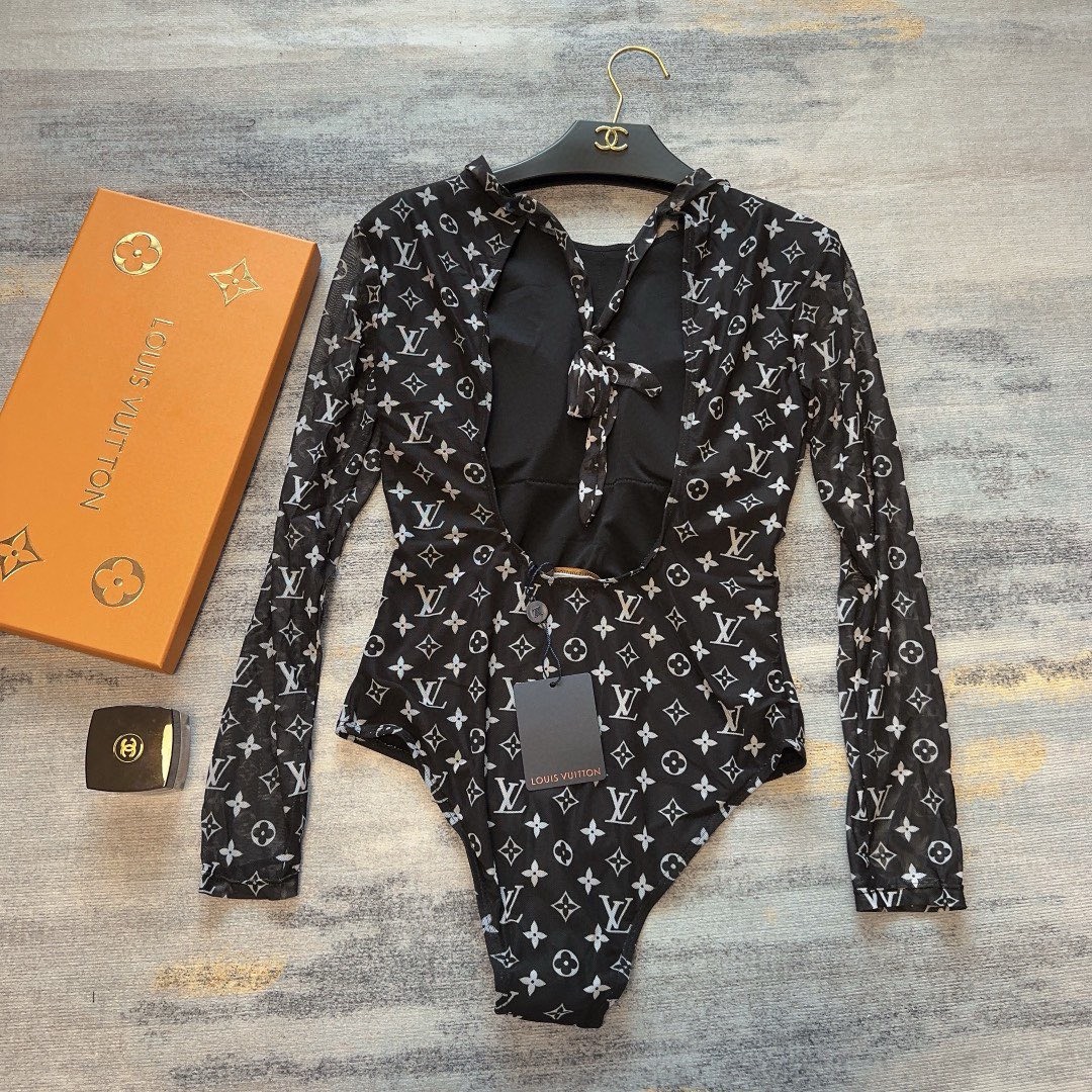 Bagsaaa L0vis Vvtt0n Bodysuit Swimwear Black Monogram