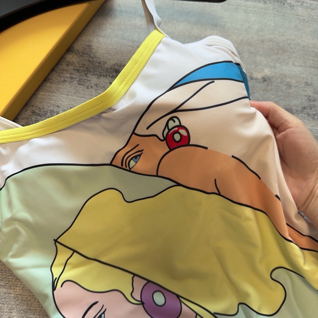 Bagsaaa F**di One Piece Figure Pattern Swimwear