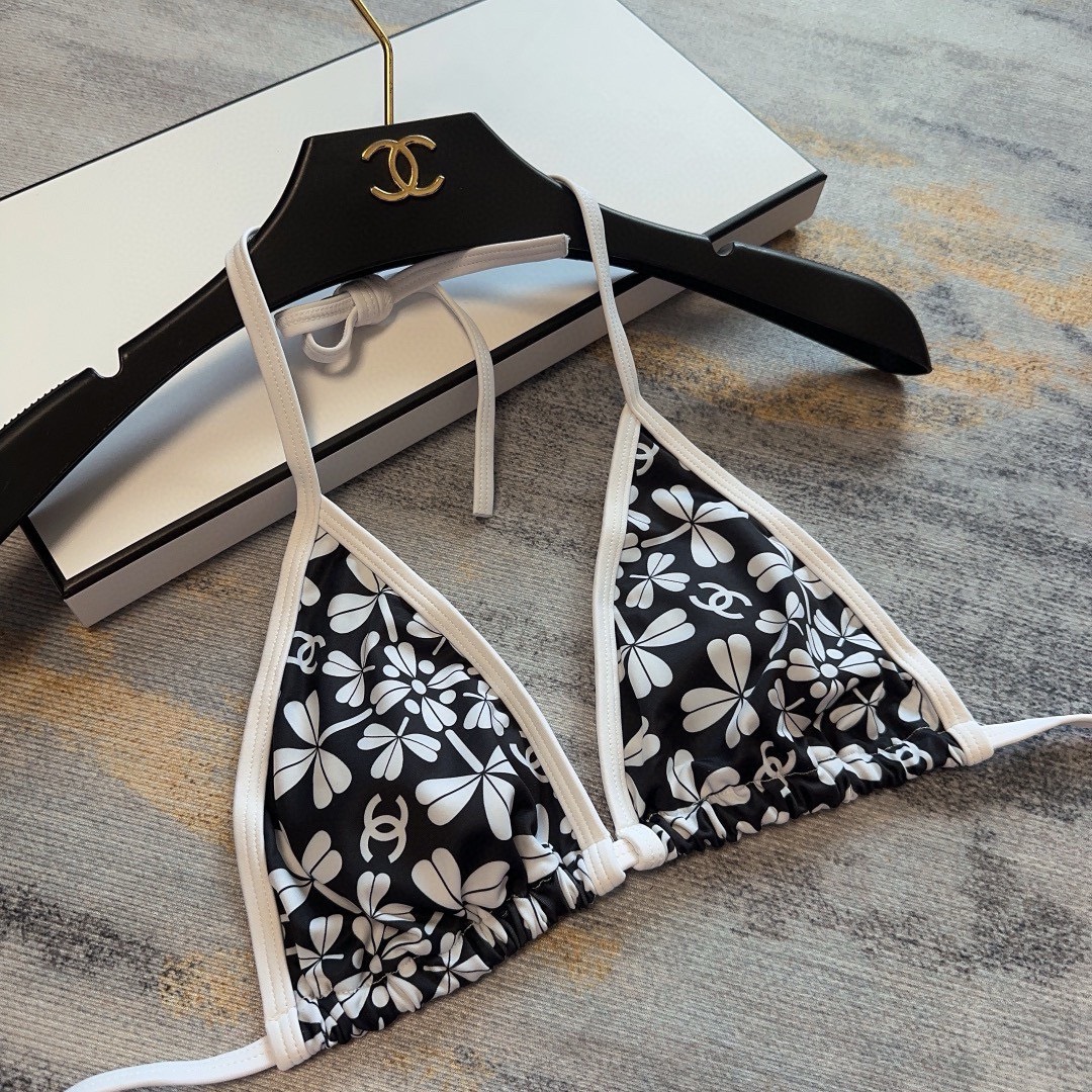 Bagsaaa Ch**el Black Flower Bikini