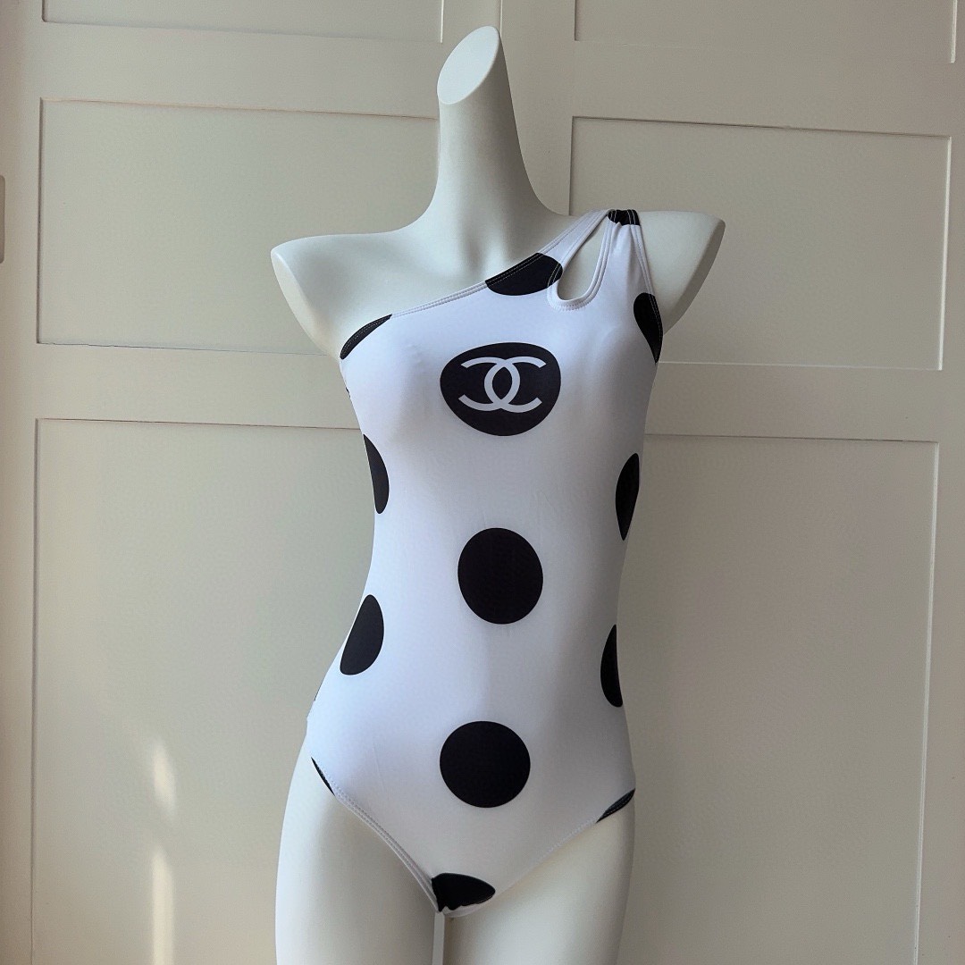 Bagsaaa Ch**el White and Black One Piece Swimwear