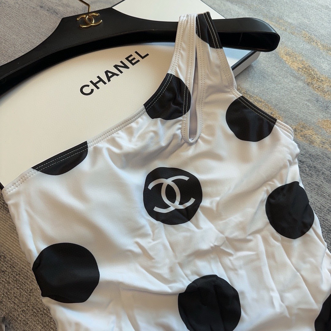 Bagsaaa Ch**el White and Black One Piece Swimwear