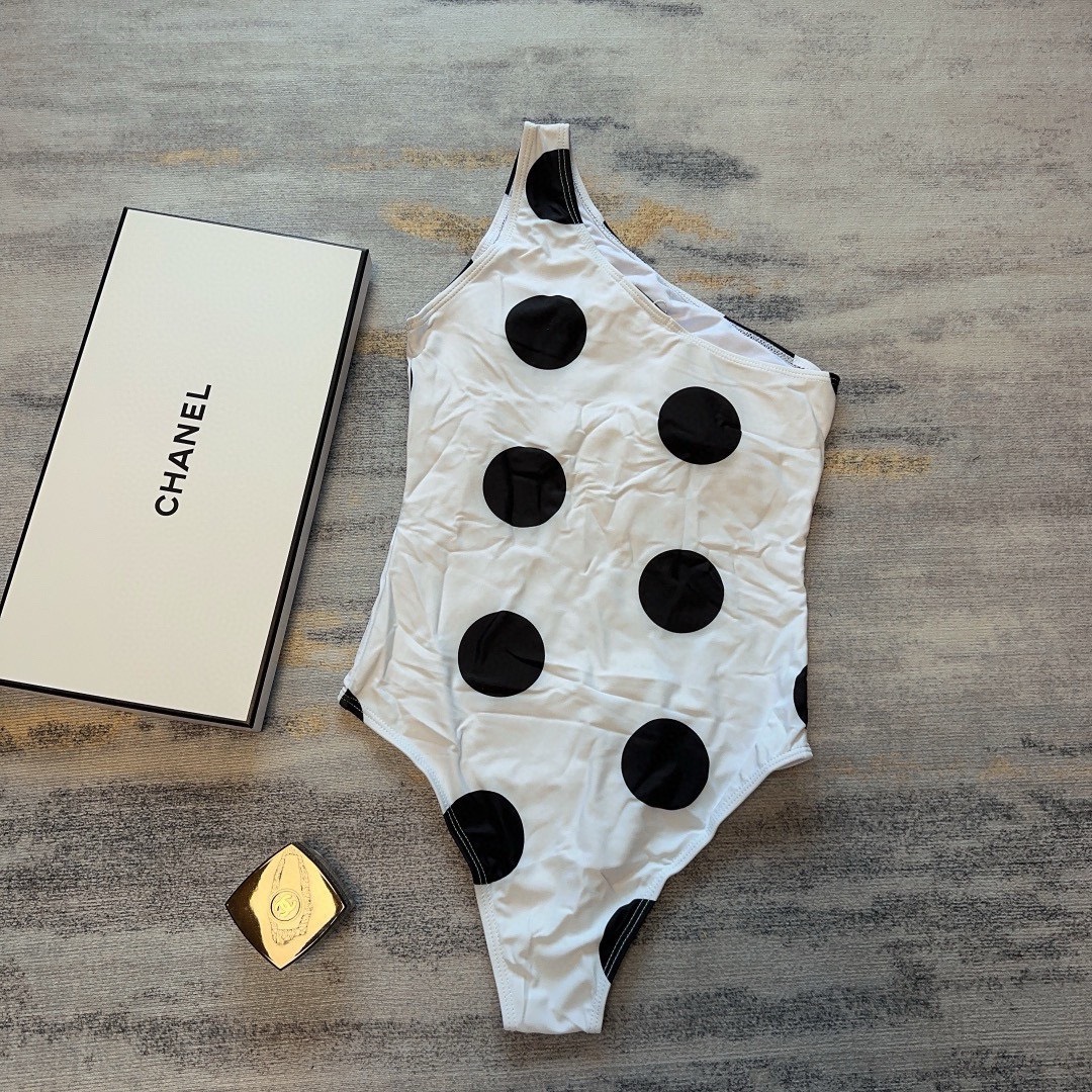Bagsaaa Ch**el White and Black One Piece Swimwear