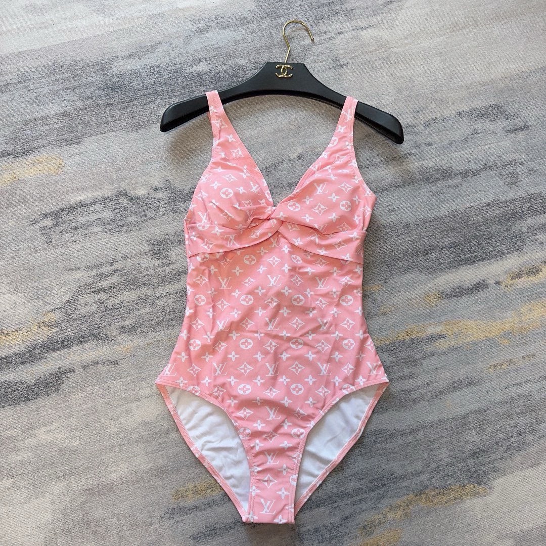 Bagsaaa L0vis Vvtt0n One-piece swimsuit light pink monogram